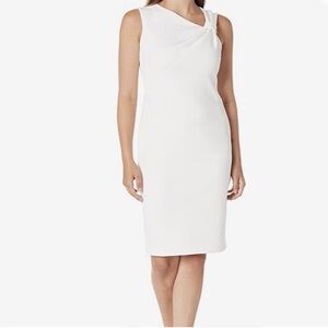 Calvin Klein Women's Sleeveless Asymmetric Knot Neck Sheath Dress , Sz 4